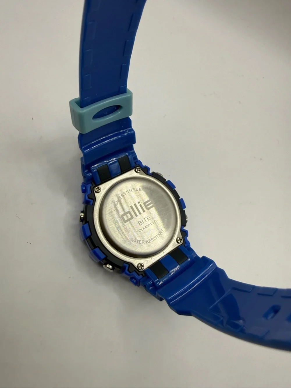 Ollie Digital Watch featuring a Blue Resin Band and Bezel Chronograph